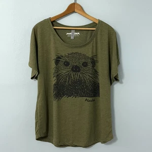 Marushka T-Shirt Damen XL olivgrün Sea Otter Alaska Grafikdruck - Bild 1 von 9