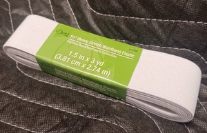 DRITZ Non-Roll Elastic 1-1/2" Wide x 3 Yard Long - White (9519W) - Imagen 1 de 3