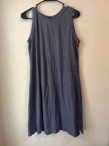 American Giant Tank Dress Sheath Summer Time Blue Midi Length Size Large - Imagen 1 de 4