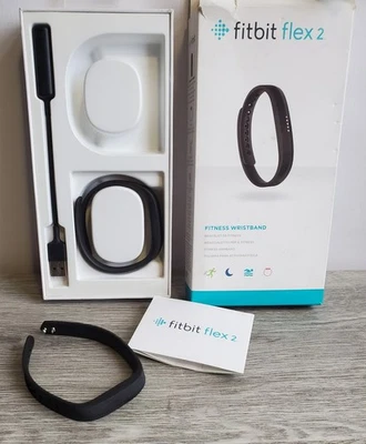 Fitbit Flex 2 Fitness Aktivitätstracker schwarz mit Ladegerät 2 Riemen & Box - Bild 1 von 4