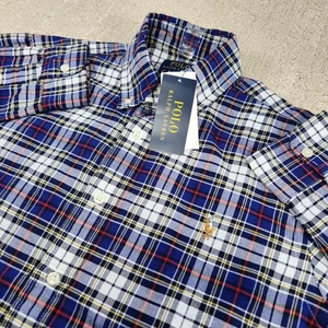 Polo Ralph Lauren Shirt Men Small Tartan Plaid Classic Fit Oxford Button NEW  - Picture 1 of 9