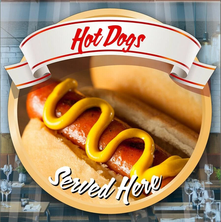 ARTISIGN CRAFTS Hot Dogs Catering Window Cafe Shop Restaurant Sticker Sign POS Decal