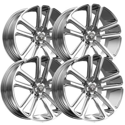 (Set of 4) DUB S254 Flex 22x9.5 6x5.5" +25mm Chrome Wheels Rims 22" Inch - Image 1 of 4
