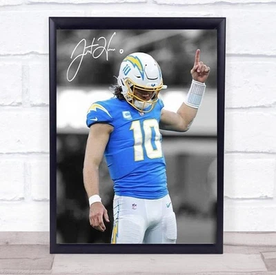 Justin Herbert Poster: Los Angeles Chargers Football Art - image 1 of 4