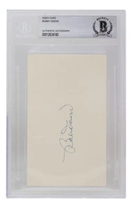Bobby Doerr Signed Slabbed Boston Red Sox Index Card BAS - Picture 1 of 3