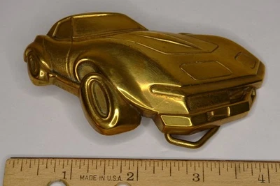 1978 CORVETTE BRASS METAL BELT BUCKLE 6065 BARON BUCKLE - Image 1 of 2