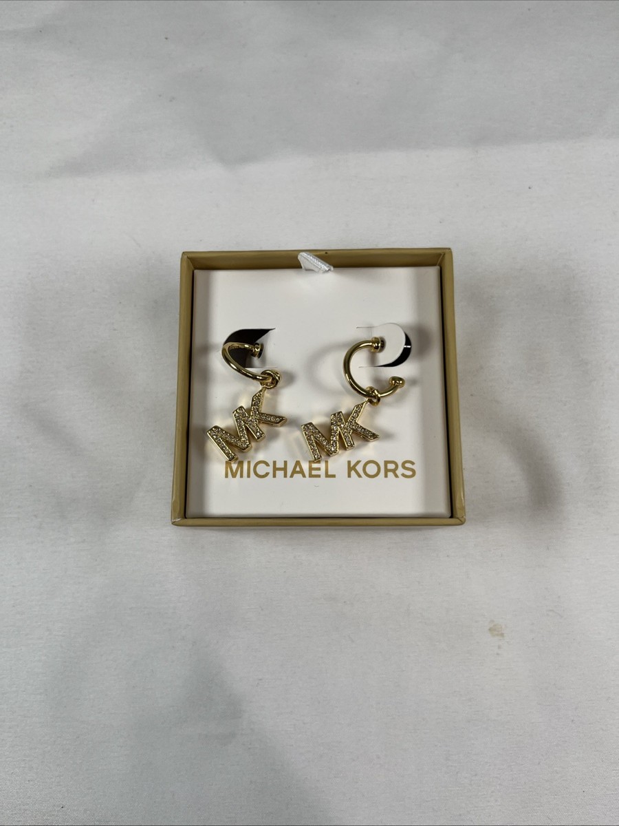 MICHAEL KORS ピアス MKC1599AA791 フープ HUGGIE HOOP EARRINGS Amazon.com: Michael Kors Stainless Steel and Pavé Crystal