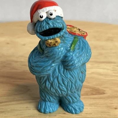 Печенье монстр Санта шляпа сумка Улица Сезам 3» фигурка ПВХ винтажная игрушка аплодисменты - Изображение 1 из 4