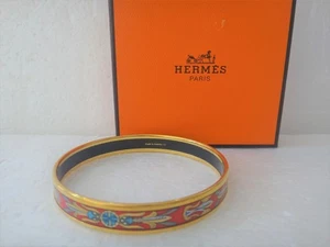Brazalete HERMES Email PM Cloisonné Oro Esmalte Brazalete 7.68 pulgadas Usado - Imagen 1 de 5