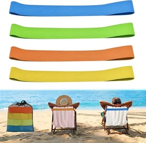 4er Pack Strandtuchbänder, Bänder für Kreuzfahrt Pool bunte Farben - Bild 1 von 7