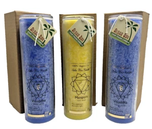 Aloha Bay Chakra Candle Mixed Lot of 3 Unscented 16 Oz Jar Vegan Fair Trade NIB - Picture 1 of 6