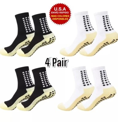4 pares de calcetines deportivos para hombre fútbol baloncesto fútbol con agarre antideslizante calcetín Foto 1 de 4