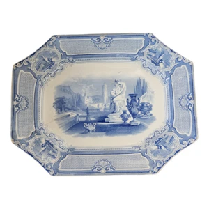 Kork, Rand & Malkin Corrella blaue Szenen 15" rechteckige Servierplatte - Bild 1 von 5