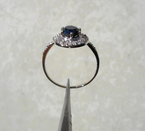 1,40ctw 10k Weißgold Schwarz Diamant mit Diamant Akzenten Größe 7 - Bild 1 von 6