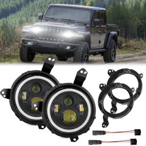 LED Halo Headlights Combo for Jeep Wrangler JL JLU Gladiator 2018 19 20 21 US - Picture 1 of 20