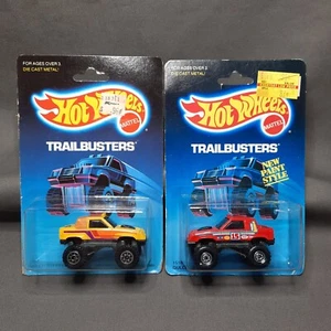 1988 Hot Wheels Trailbusters GULCH STEPPER 4x4 Lot of 2 Red & Yellow 1516 NRFB - Picture 1 of 13