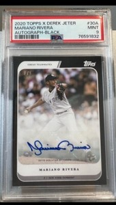 2020 topps x derek jeter mariano river autograph black psa 9 2/5