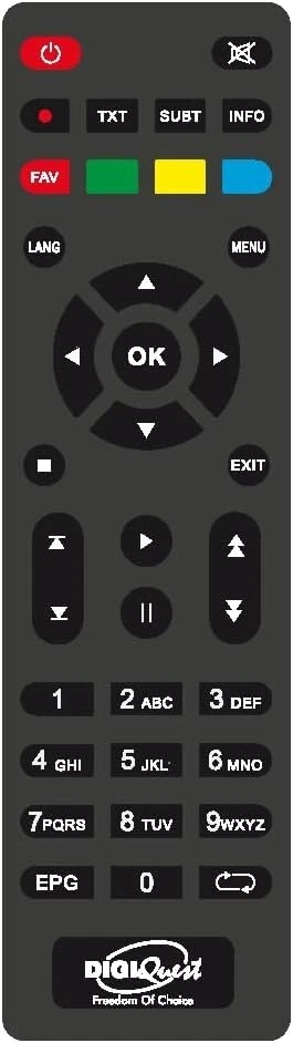 TELECOMANDO ORIGINALE DIGIQUEST VARI MODELLI (DGQ700-800-790-890-960-990-SH-G..) - Immagine 1 di 1