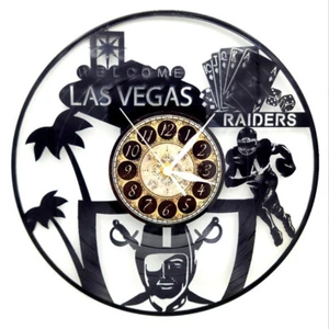 LAS VEGAS RAIDERS Vinyl Record Clock - Picture 1 of 2