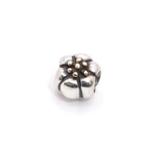 Pandora Sterling Silver 925 & 14K Yellow Gold Flower Retired Charm 790184 - Picture 1 of 4