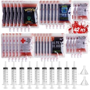 Halloween Blood Bags for Drinks Party Supplies, 30PCS Reusable Vampire Party ... - Picture 1 of 7