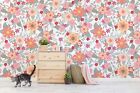 3D Watercolor Pink Floral Wallpaper Wall Murals Removable Wallpaper 48