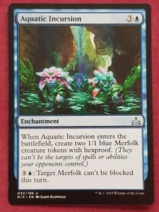 Magic The Gathering RIVALS OF IXALAN AQUATIC INCURSION blue card MTG - Imagen 1 de 2