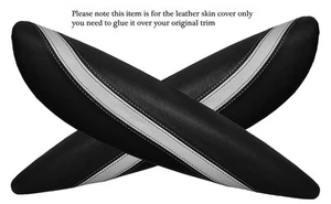 BLACK & WHITE 2X PANTHERS DOOR ARMREST SKIN COVER FITS BMW MINI COOPER R56 07-14 - Picture 1 of 3