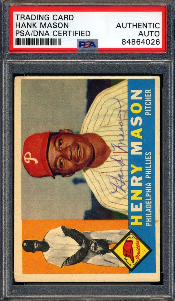 Henry Mason PSA DNA Signed 1960 Topps Autograph - Image 1 of 1