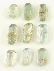 22.50 Ct Natural Aquamarine Loose Gemstone 10-14 mm Cabochon 9 Pcs Lot - 2588 - Picture 1 of 2