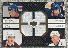 2007-08 UPPER DECK JAGR SUNDIN SHANAHAN SAKIC FAB FOUR FABRICS JERSEYS 50/100