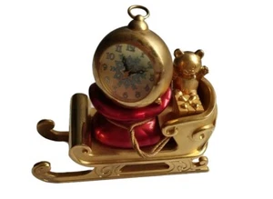Bulova Miniatur Schlitten Uhr Weihnachten Selten  - Bild 1 von 8