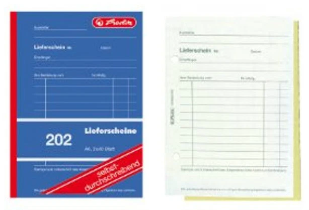 5 oder 10x herlitz Lieferscheine Nr. 202 Formularbuch Größe A6, 2x40 Blatt , SD - Bild 1 von 1