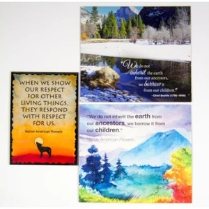Lot of 3 Native American Proverb Magnets "Respect" "We Do Not Inherit..." - Picture 1 of 5