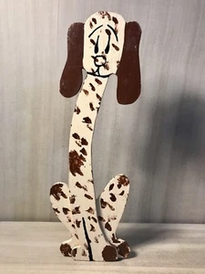 Vintage~Primitive~Folk Art~Wood~Hand Painted~Door Stop~English Setter~Figurine - Picture 1 of 7