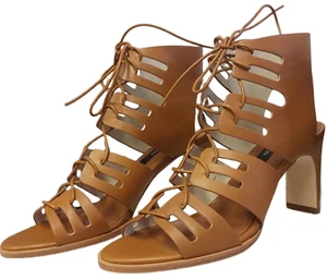 Matt Bernson Miro Heel Women's Sandal Cognac Brown Color Leather US 7 MB091 New - Picture 1 of 5