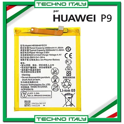 BATTERIA PER HUAWEI P9 - P9 P10 P20 LITE, P SMART 3000mah HB366481ECW RICAMBIO
