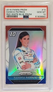 2016 Panini Prizm Racing #10 Danica Patrick Red White Blue refractor PSA 10 Pop8
