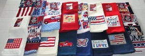 PATRIOTIC KITCHEN TOWEL ASSORTMENT #1  100% Cotton { Your Choice } - Picture 1 of 14