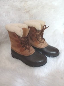 Sorel Botas Alpinas Invierno Nieve Impermeable Forro de Pato Mujer Talla 7 Marrón Con Cordones - Imagen 1 de 20