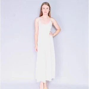 Vintage Maxi Schlupfkleid Perlen S-M elfenbein transparent bestickt Nacht romantisch Kleid - Bild 1 von 7