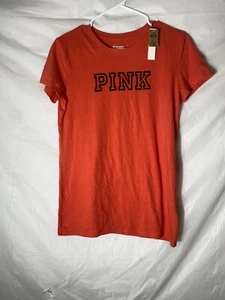 Victoria’s Secret PINK kurzärmliges T-Shirt Kinder to the Planet orange Größe XS neu mit Etikett - Bild 1 von 3