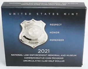 2021 National Law Enforcement Memorial & Museum Commemorative Unc Clad 50c US - Picture 1 of 4