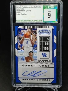 2020-21 Contenders DP Game Day Ticket Auto Immanuel Quickley /99 CSG/CGC 9 Mint - Picture 1 of 3
