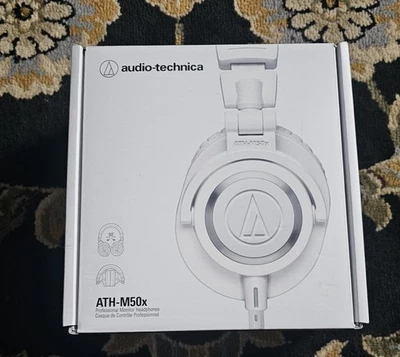 Audio Technica ATH M50x Professional Studio Monitor Headphones White - Image 1 of 3