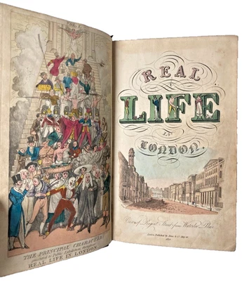 RARE 1822 REAL LIFE IN LONDON Hand-Colored Plates ALKEN ROWLANDSON Pierce Egan - Image 1 of 4