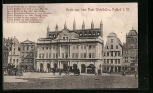 Ansichtskarte Rostock i. M., Gasthaus Rats-Weinkeller 1914 - Picture 1 of 2