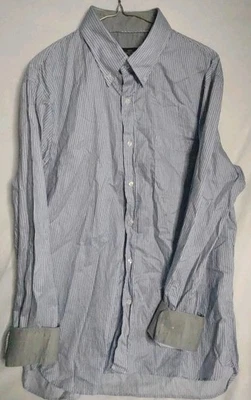 Camisa de vestir Hart Schaffner Marx para hombre L manga larga abotonada a rayas Foto 1 de 4