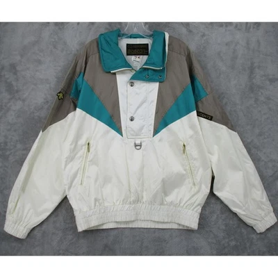 Vintage Descente Jacket Mens 3 US Large Windbreaker Retro Colorblock 80s Outdoor - Image 1 of 4