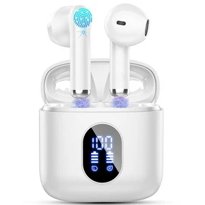 Auriculares Inalámbricos Bluetooth 5.4 Auriculares 30H ENC Micrófono Bajo LED IP7 Blanco Perla - Imagen 1 de 2